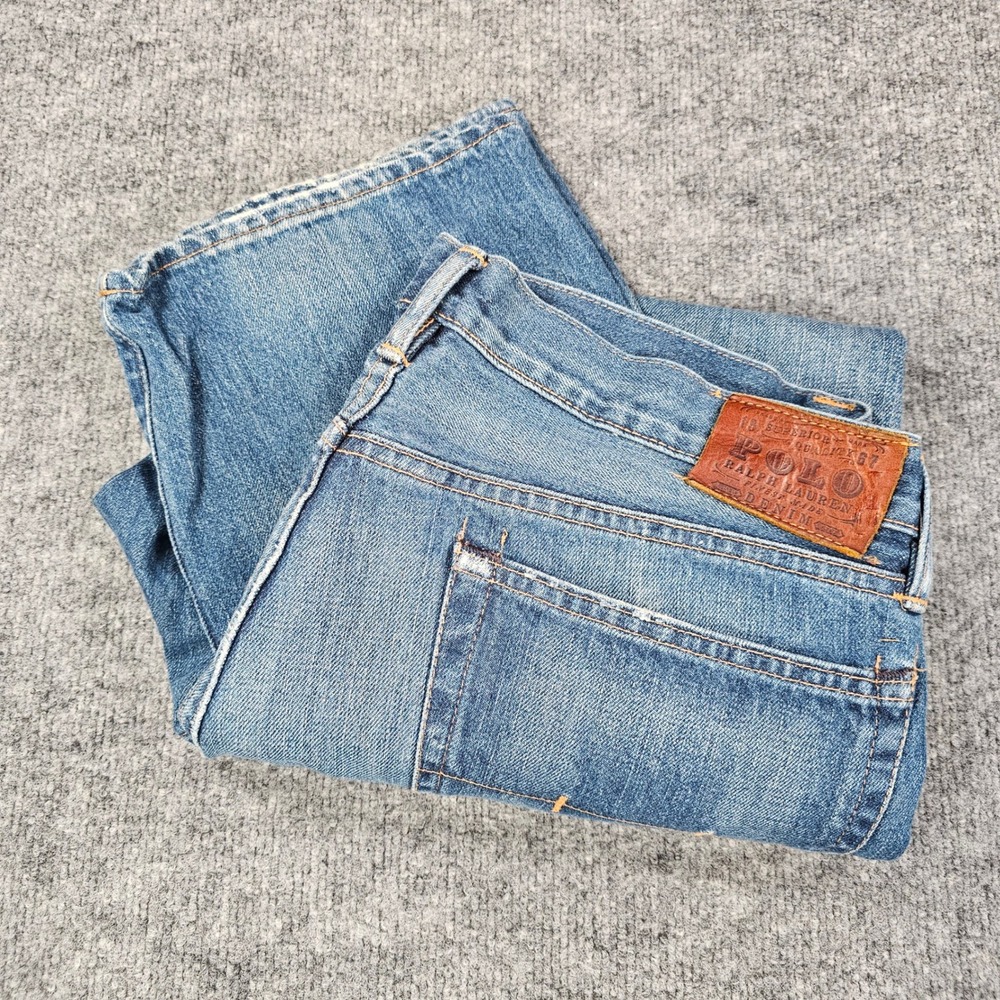 Polo Ralph Lauren Classic 867 Stratford Jeans Men 36x30 Straight Blue RL Logo - Picture 1 of 14